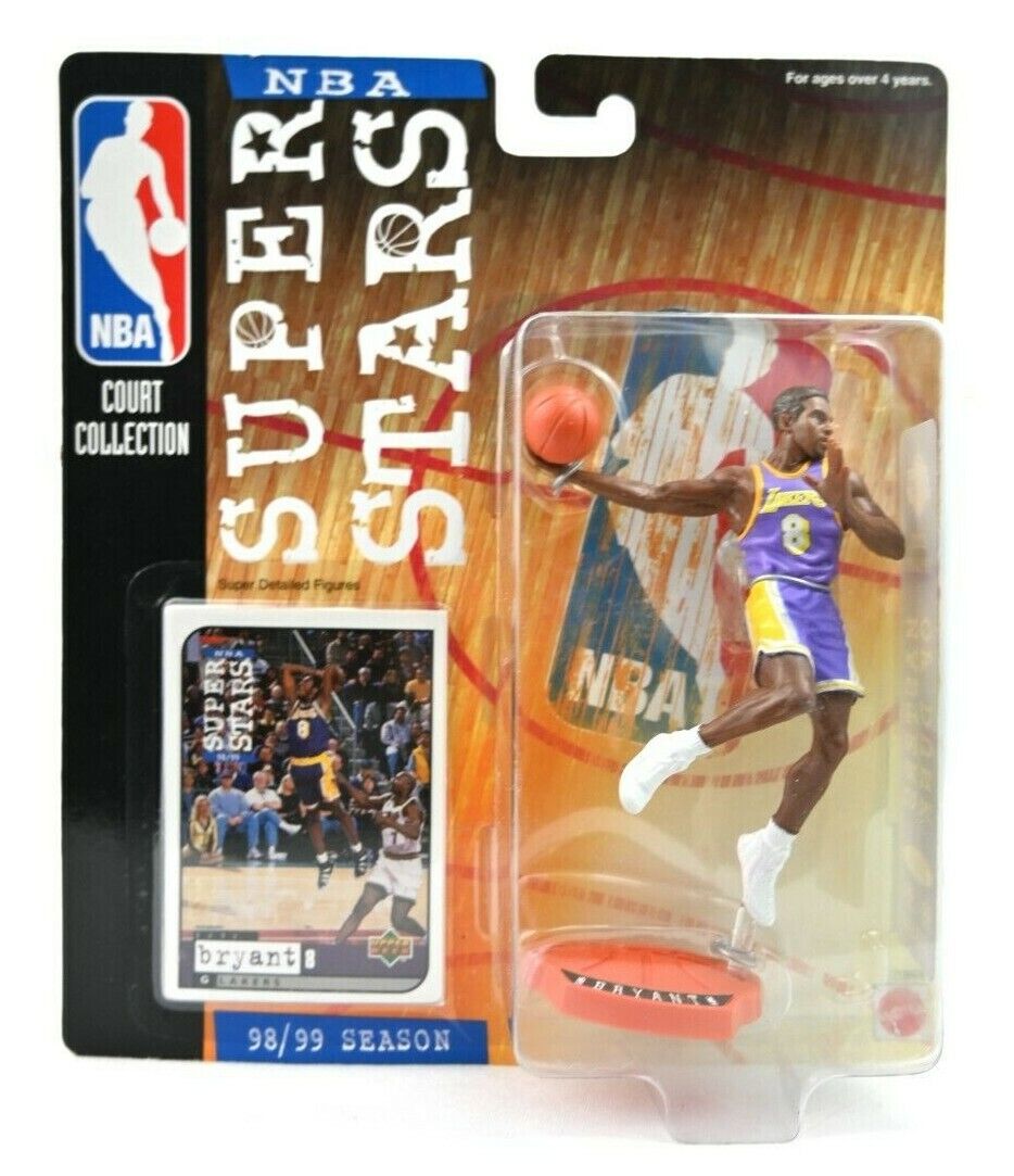 1998 Mattel NBA Superstars - Kobe Bryant - Los Angeles Lakers Figure with Trading Card