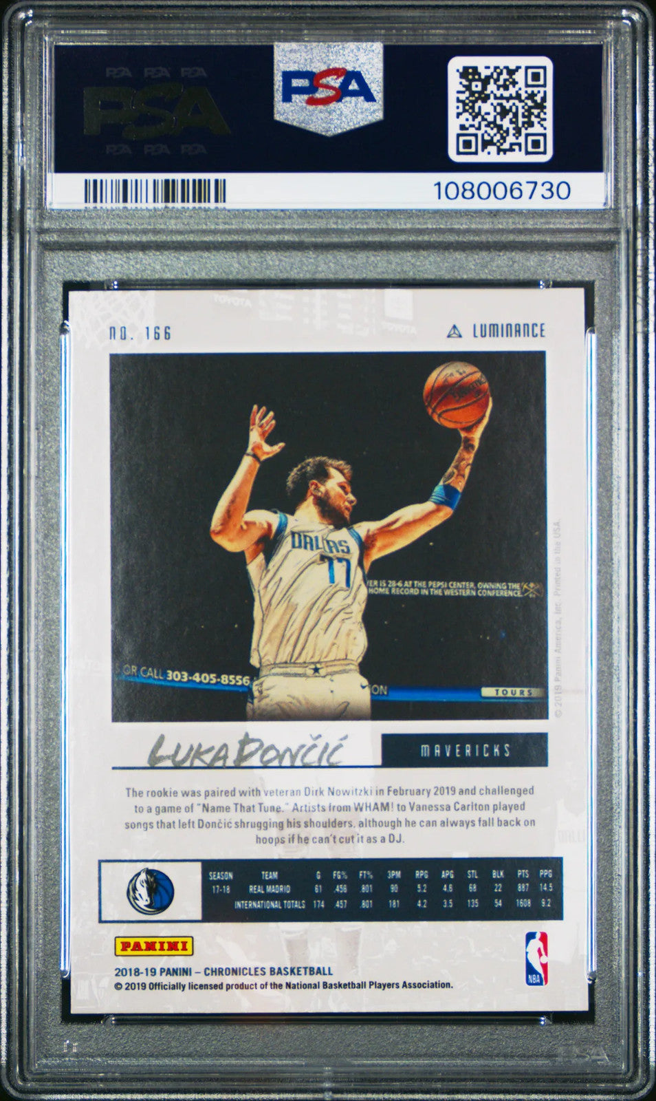 2018 Panini Chronicles - Luka Doncic - Luminance Rookie #166