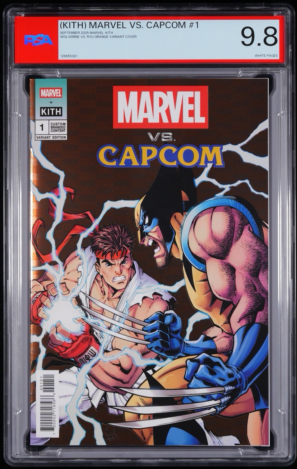 KITH x Marvel Capcom - PSA 9.8 Graded Comic - #1 Wolverine Vs Ryu Orange 2.5% Variant