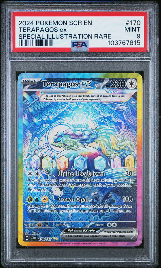 2024 Pokemon SCR-EN - #170 Terapagos Ex - Special Illustration Rare Stellar Crown - PSA Graded Card