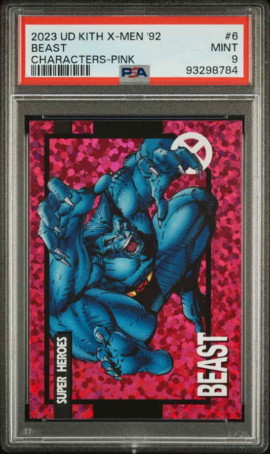 2023 Upper Deck Kith - X-Men 92 - Beast - Characters #6 Pink - Marvel - PSA 9