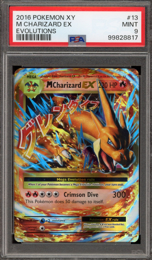 2016 Pokemon XY Evolutions M Charizard EX 13/108 - PSA Graded Card
