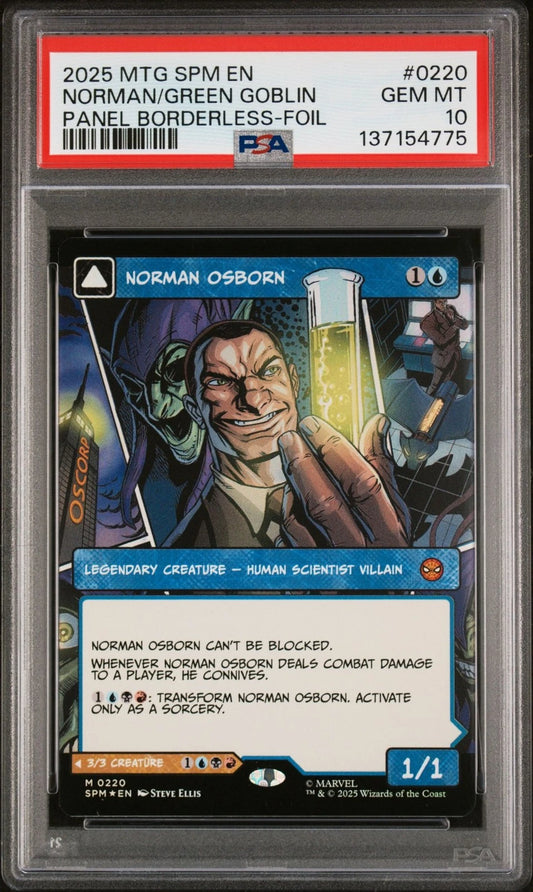 2025 MTG Marvel's Spider-man 0220 Green Goblin/Norman Osborn Panel Foil - PSA Graded Card
