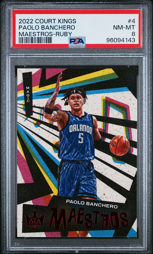 2022 Panini Court Kings Maestros Ruby -  #4 Paolo Banchero Rookie - Limited to /149 - PSA Graded Card