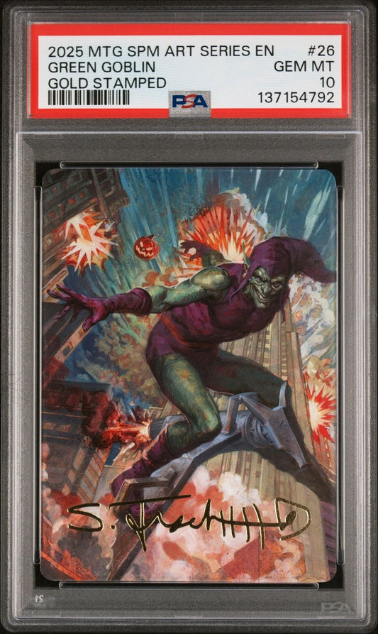 2025 MTG Marvel's Spider-man Art Series 26 Green Goblin Gold Stamped - PSA Graded Card