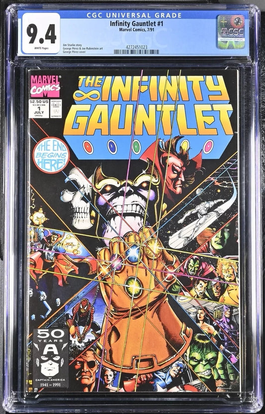 Infinity Gauntlet #1 1991 - CGC 9.4 - Thanos - The End Begins Here - Graded