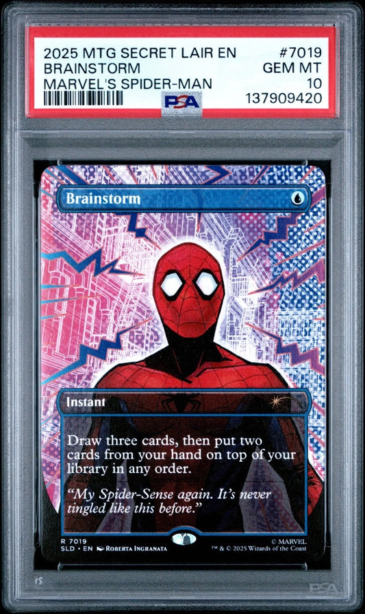 2025 MTG Secret Lair Drop Marvel's Spider-man #7019 Brainstorm - PSA Graded Card