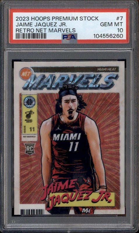 2023 Hoops Premium Stock -  Net Marvels #7 Jaime Jaquez Jr Rookie - PSA Graded Card