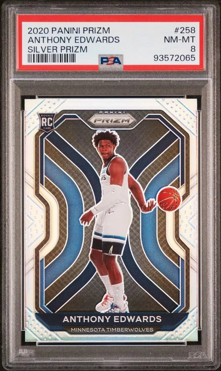 2020 Panini Prizm - Anthony Edwards - Rookie Silver Prizm - #258 - PSA Graded Card