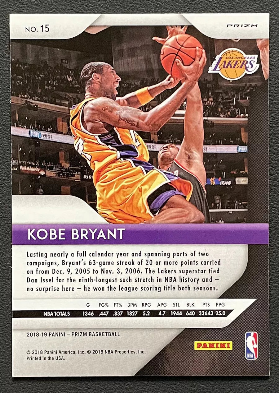 2018-19 Panini Prizm - Silver Prizm - Kobe Bryant - #15