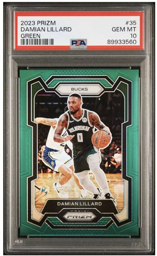 2023 Prizm - Damian Lillard - Green Prizm - #35 - PSA Graded Card