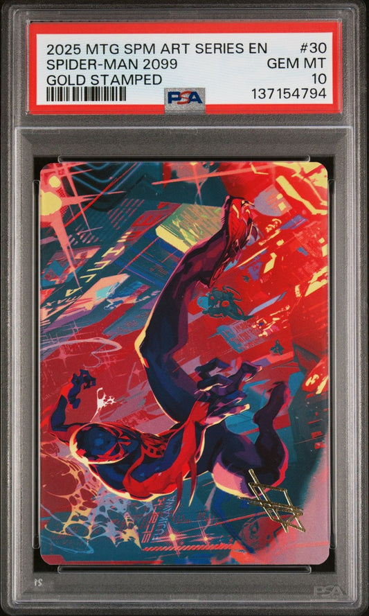 2025 MTG Marvel's Spider-man Art Series 30 Spider-man 2099 Gold Stamped - PSA Graded Card