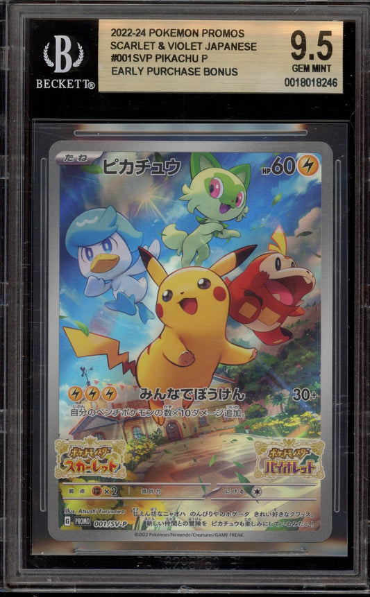 2022 Pokemon Japanese -  Pikachu Scarlet & Violet Early Purchase Promo #001/Sv-P - BGS Graded Card