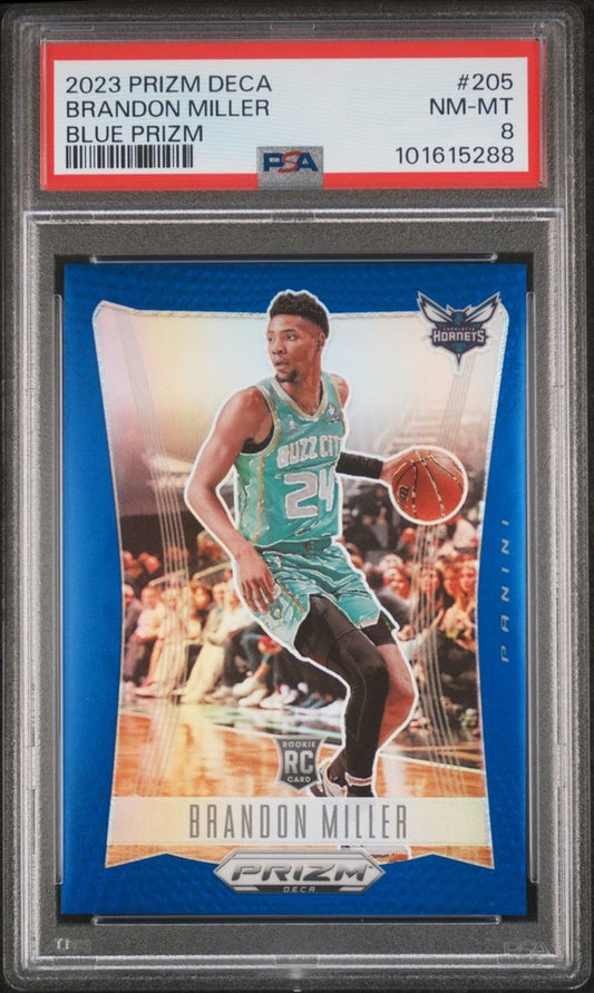 2023-24 Panini Prizm Deca - Brandon Miller #205 - Blue - Limited to /149 - PSA Graded Card
