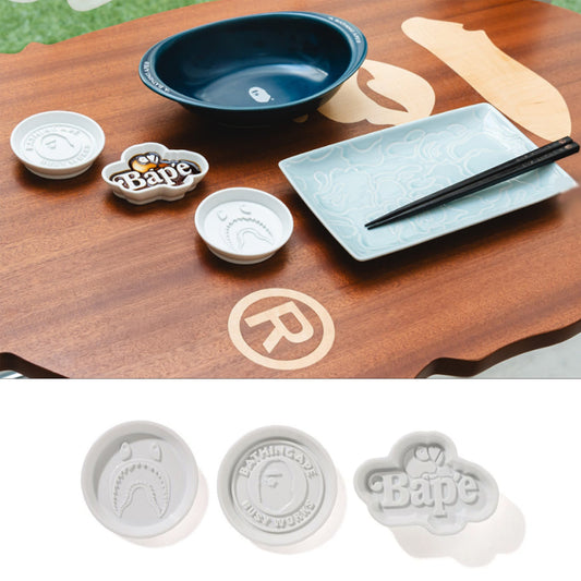 A Bathing Ape - Soy Sauce Dish Set of 3 - Bape Home Hasami Ware