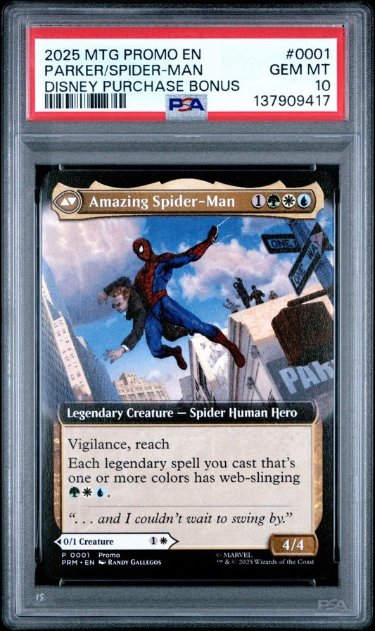 2025 Magic The Gathering Disney Promos PRM Amazing Spider-Man Peter #0001 - PSA Graded Card
