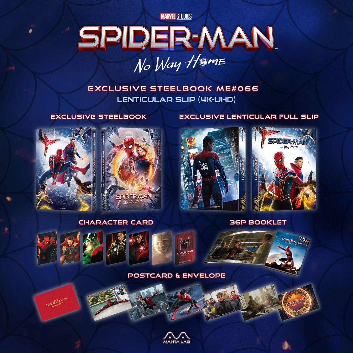 Spider-Man: No Way Home Steelbook (Lenticular Full Slip) - ME#66 MantaLab Limited Edition