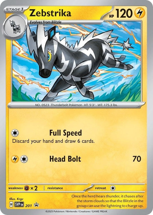 2025 Pokemon SVO-EN - Zebstrika #201 Destined Rivals Cosmos Holo Promo - Ungraded Raw Card