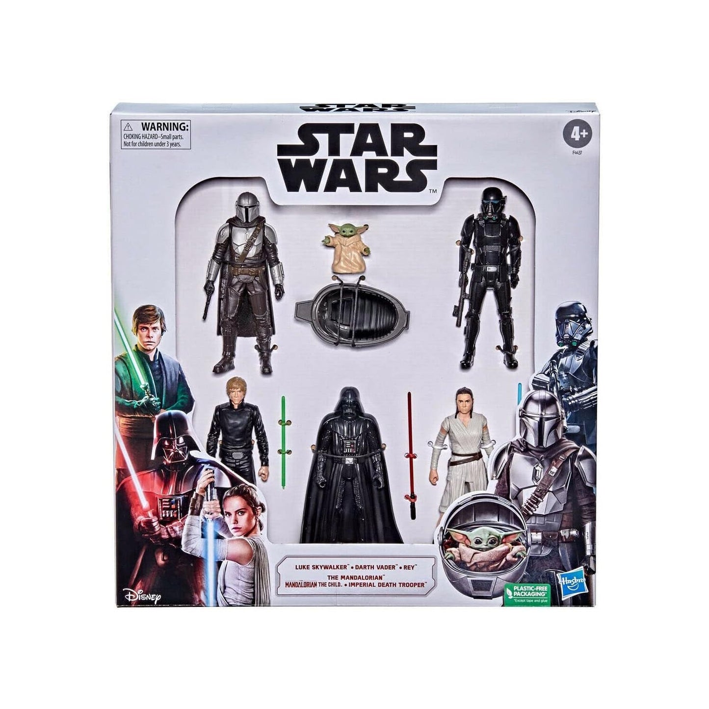 Hasbro - Star Wars - Set of 6 Figures - Luke, Darth Vader, Rey, Mandalorian