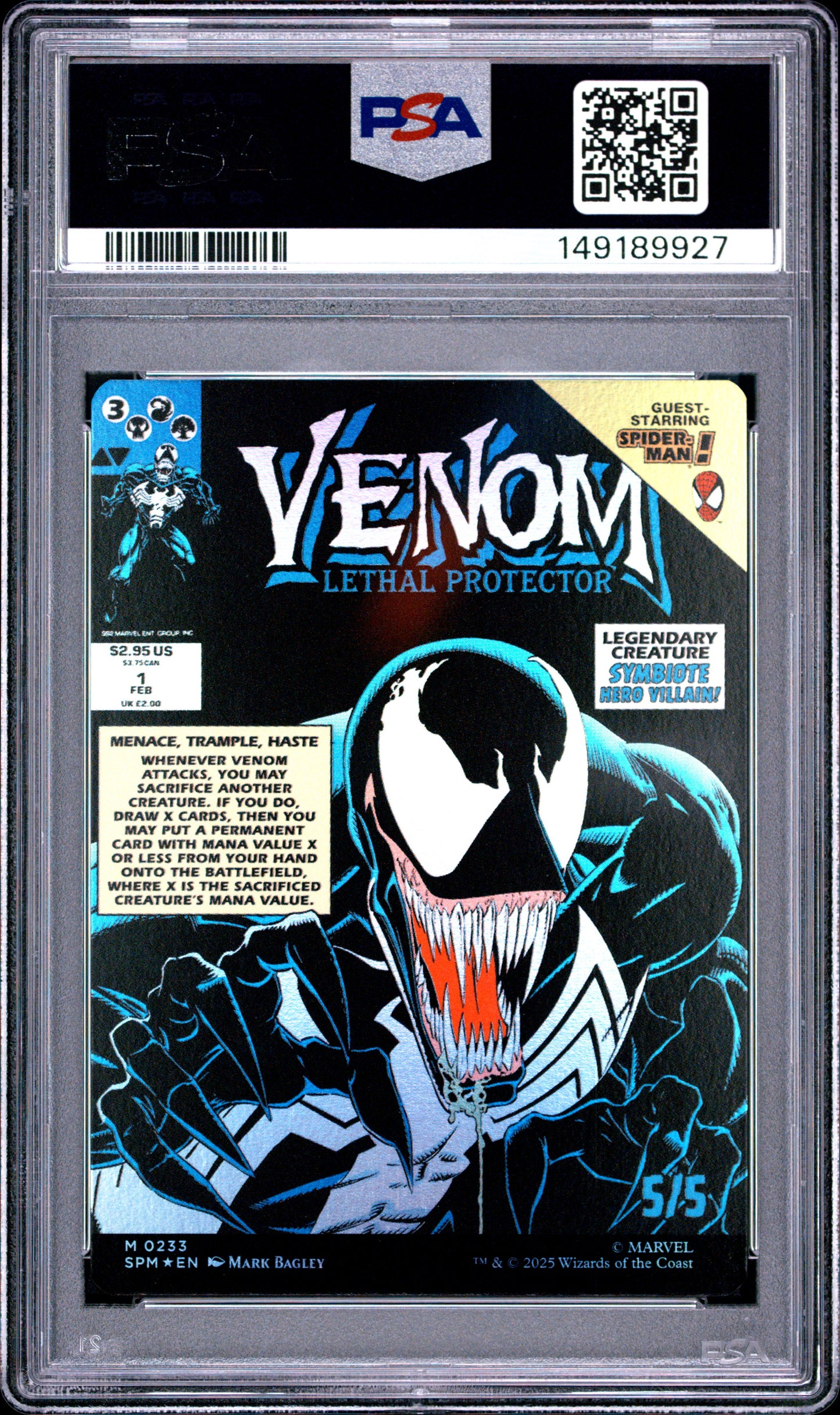 Magic The Gathering Marvel's Spider-Man - Eddie Brock / Venom Double Sided #0233 PSA 9