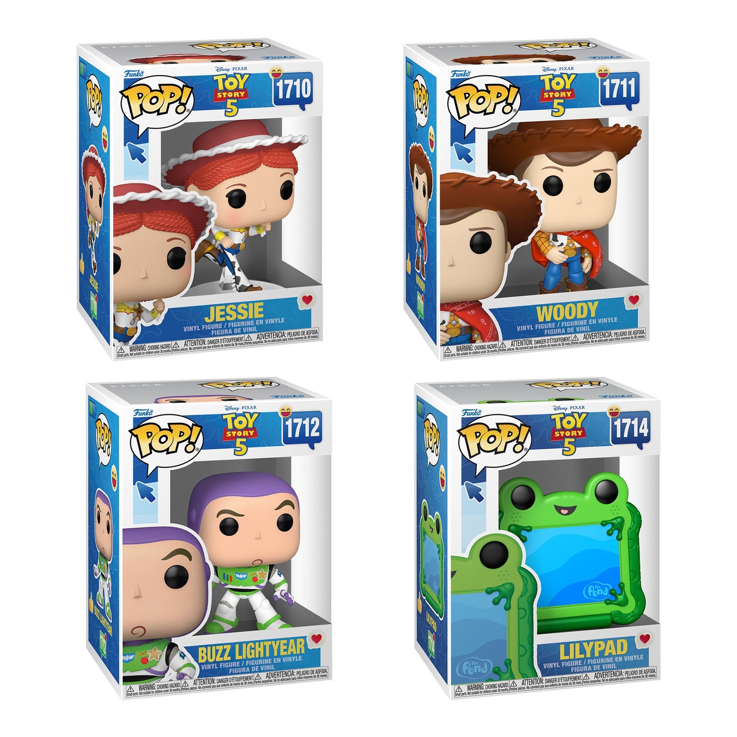 Funko Pop! Toy Story Set of 4 – Jessie, Woody, Buzz & Lilypad