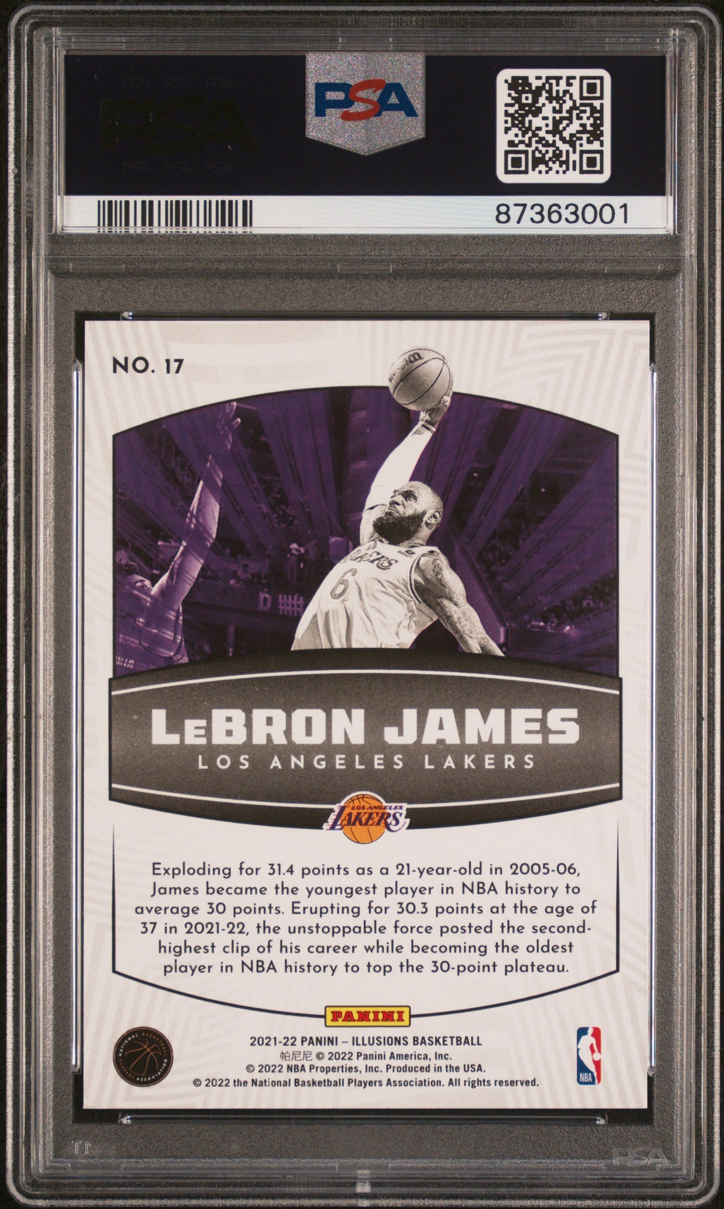 2021 Illusions Basketball - LeBron James - OPERATION DETONATION - #17 - PSA Graded Card