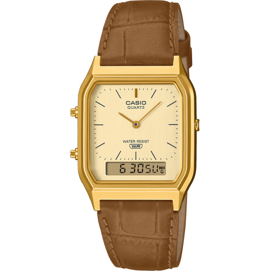 Casio AQ-230EGL-9A Gold Analog-Digital Stainless Steel Watch