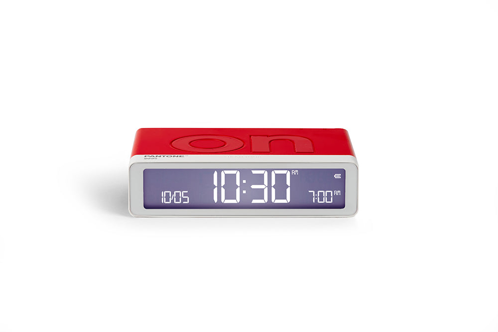 Lexon: Flip Classic x Pantone Alarm Clock - Red