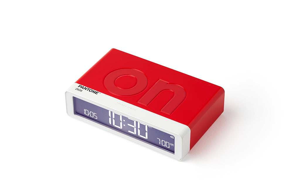 Lexon: Flip Classic x Pantone Alarm Clock - Red