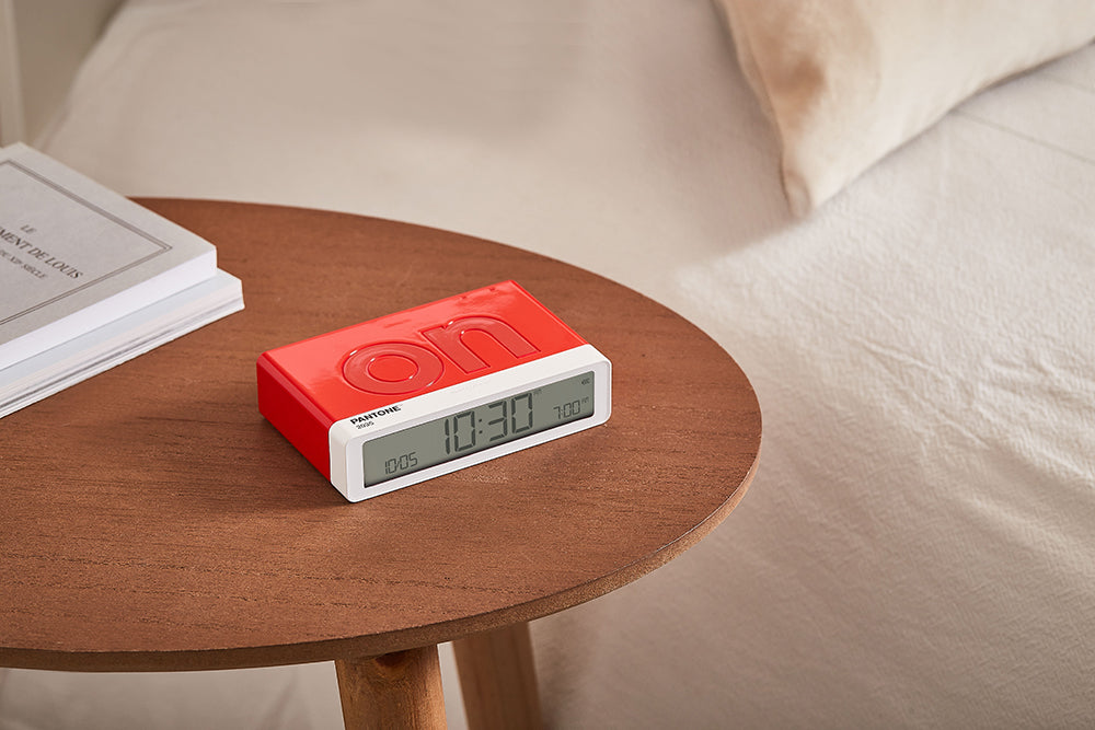 Lexon: Flip Classic x Pantone Alarm Clock - Red