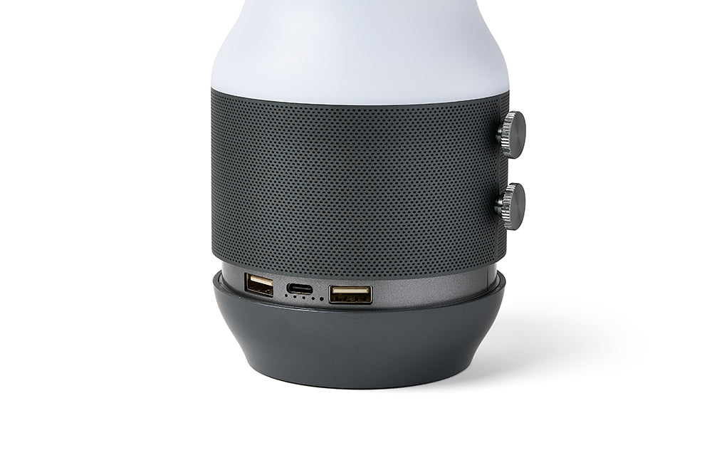 Lexon Terrace+ LED Light and Speaker - Gun Metal