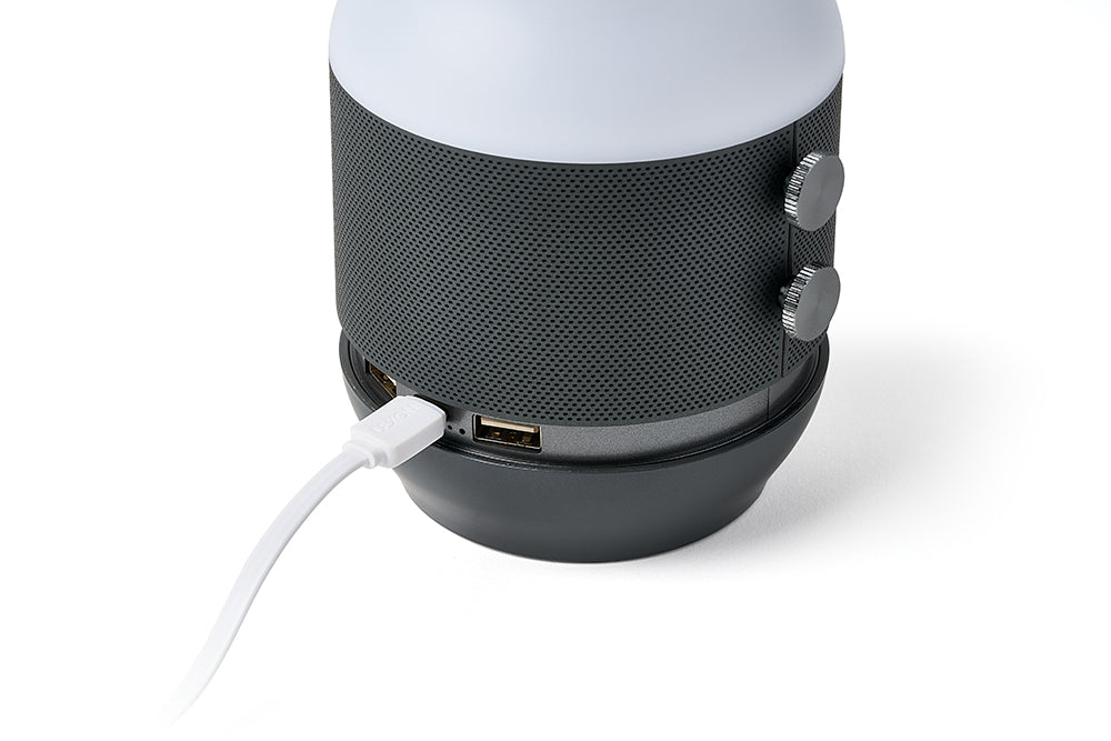 Lexon Terrace+ LED Light and Speaker - Gun Metal