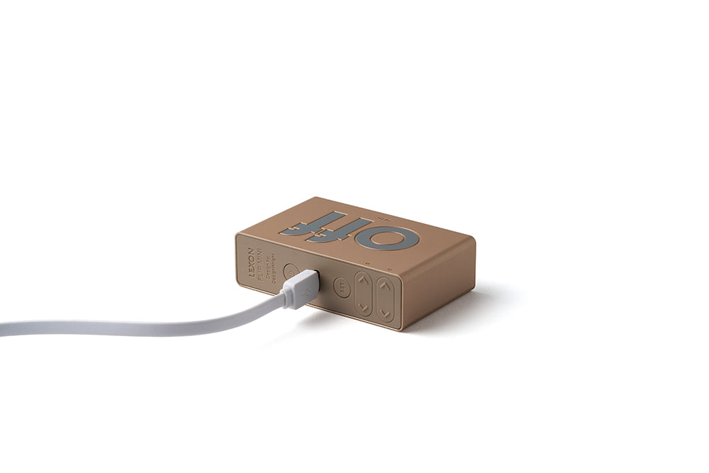 Lexon: Flip Travel Mini Alarm Clock - Soft Gold