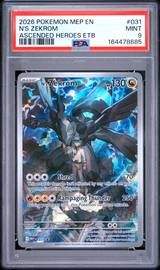N'S Zekrom 031 Pokemon Mep En-Me Black Star Promo PSA 10