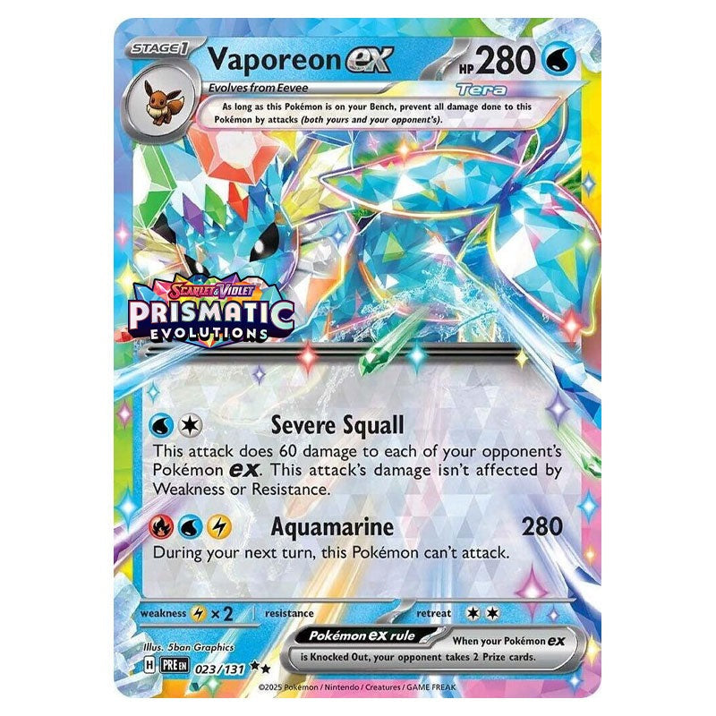 Vaporeon ex (Prismatic Evolutions Stamp) 023/131 - Holofoil Miscellaneous Cards & Products