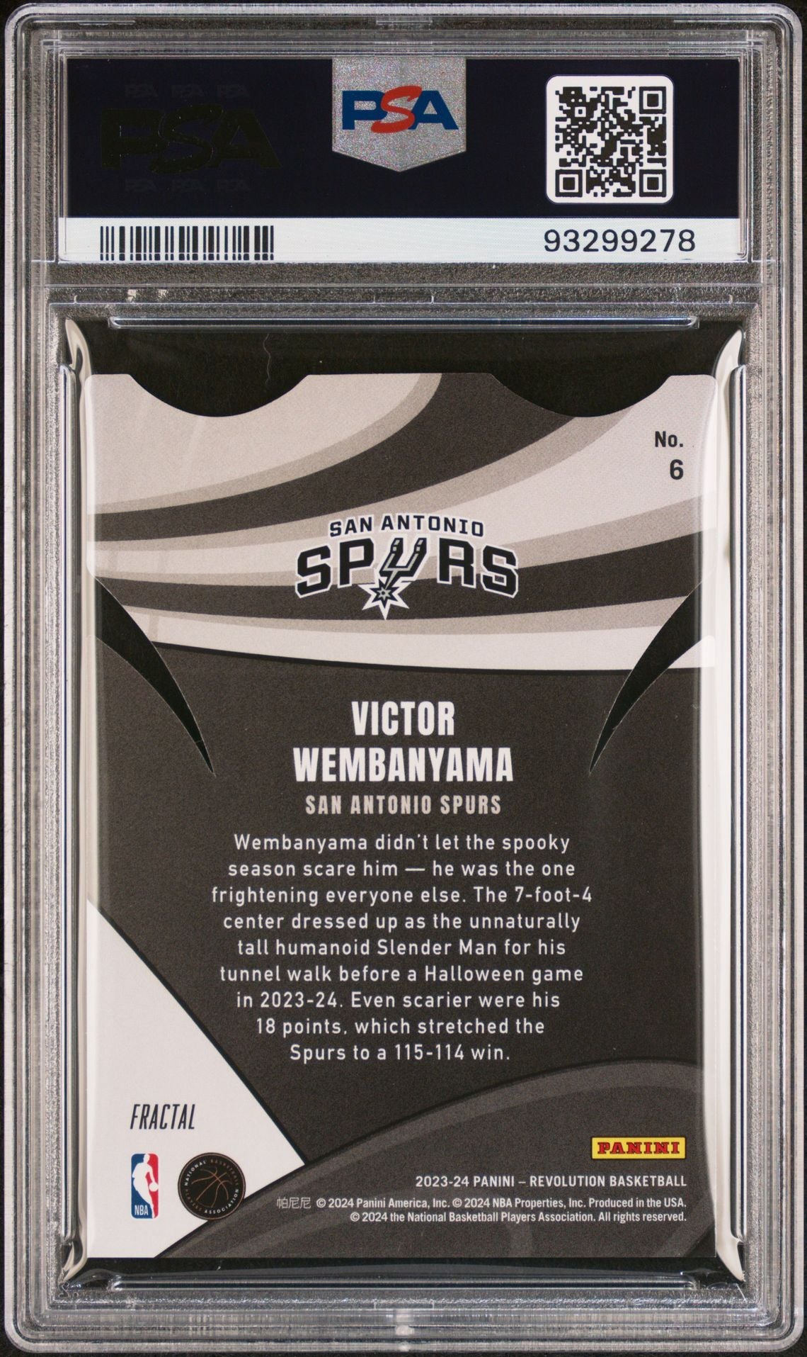 2023 Revolution - Victor Wembanyama - Liftoff! Fractal - Rookie Card - #6 - PSA Graded Card