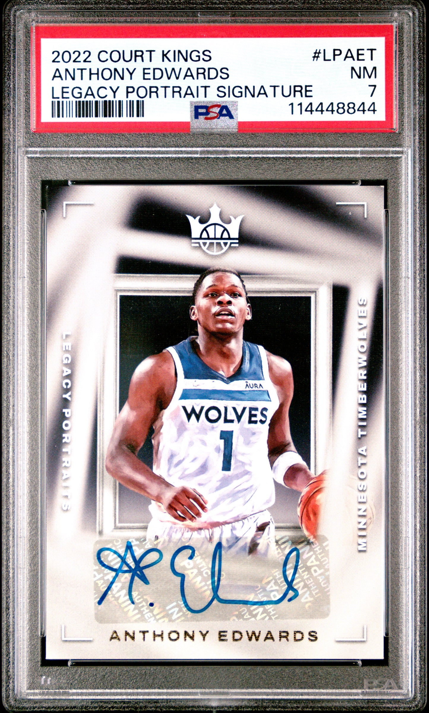2022 Court Kings Legacy Portrait Signatures Anthony Edwards LPAET Auto /99 PSA 7