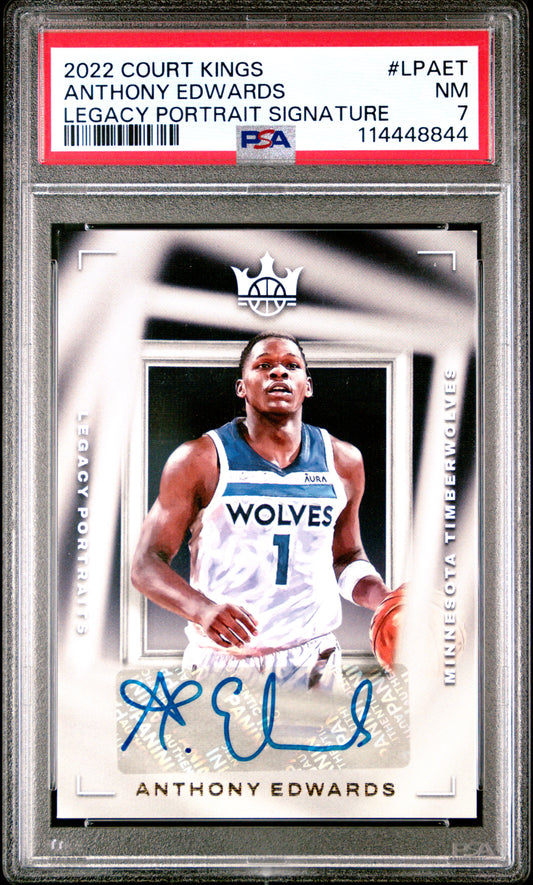2022 Court Kings Legacy Portrait Signatures Anthony Edwards LPAET Auto /99 PSA 7