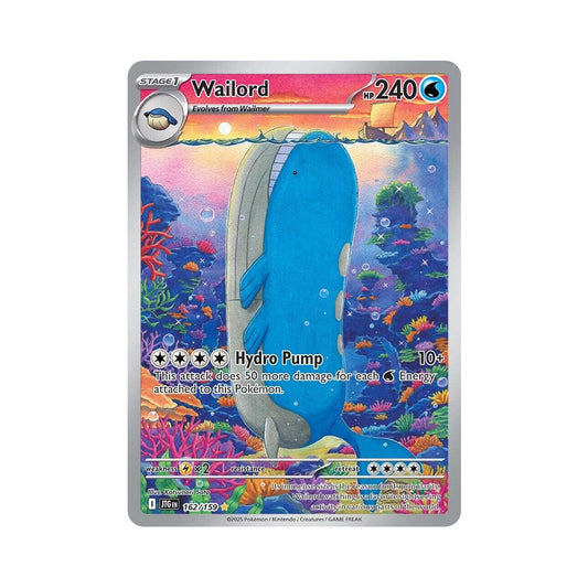 2025 Pokemon JTG-EN - Wailord #162 - Journey Together Illustration Rare - Ungraded Card