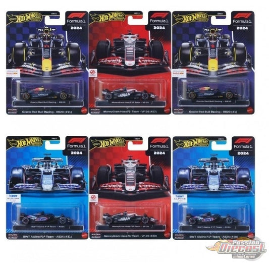 Hot Wheels Premium - Formula 1 2025 Mix 1 - Complete Set of 6 F1 Cars - HRV11F