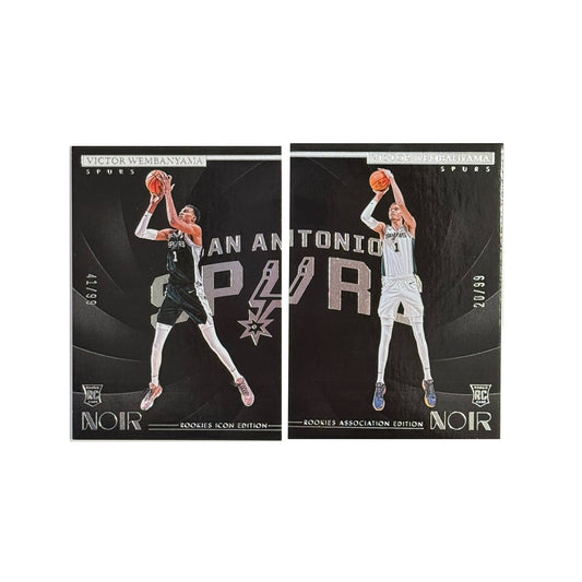 2023-24 Panini Noir - Victor Wembanyama - Rookie Logo Set - #149 Association + #179 Icon Edition - Limited to /99 - Ungraded Card