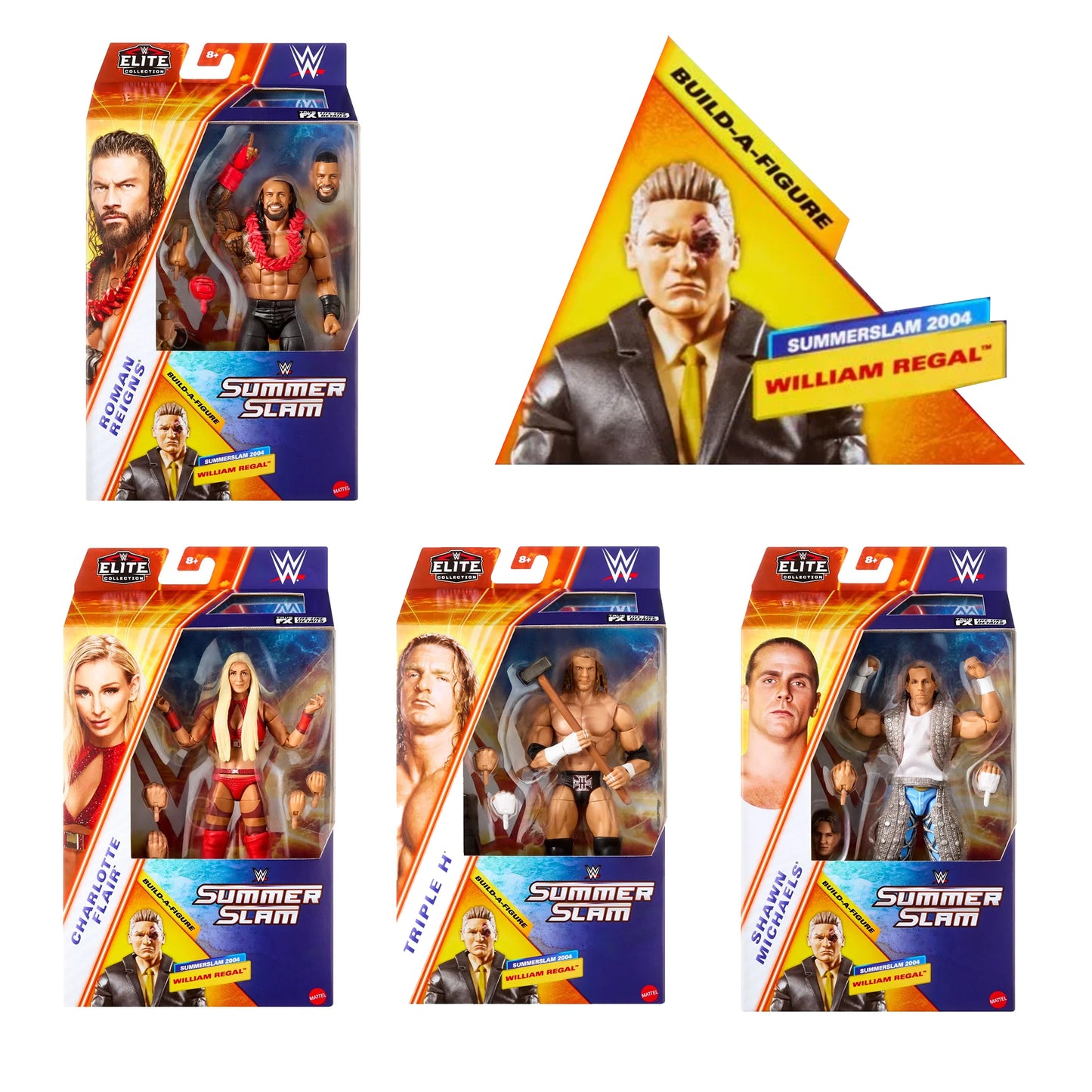 WWE SummerSlam Elite 2025 - Complete Set of 4 -  William Regal Build-a-Figure - Mattel Action Figures (PRE-ORDER)