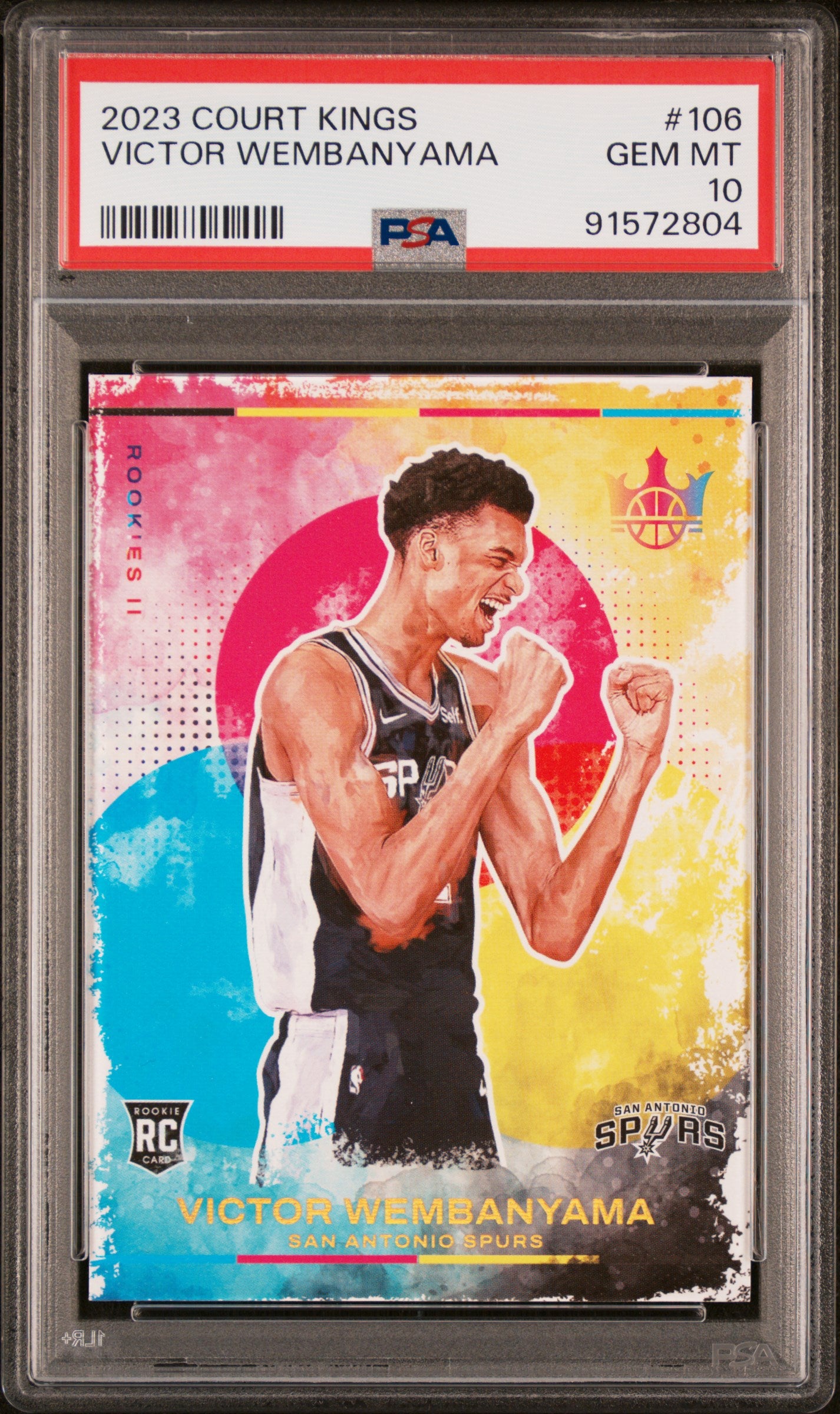 2023 Court Kings - Victor Wembanyama - Level 2 II Rookie Card - #106 - PSA Graded Card