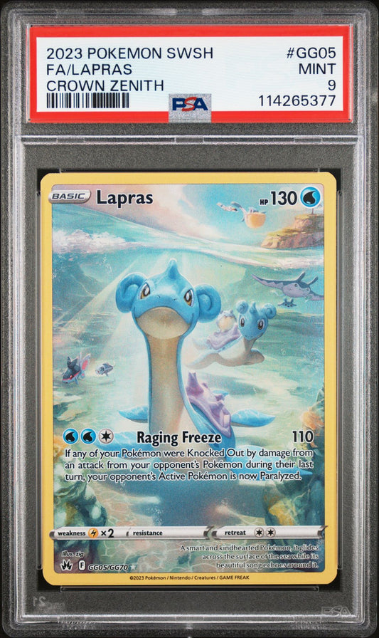2023 Pokemon Sword And Shield Crown Zenith GG05 Full Art/Lapras - PSA Graded Card