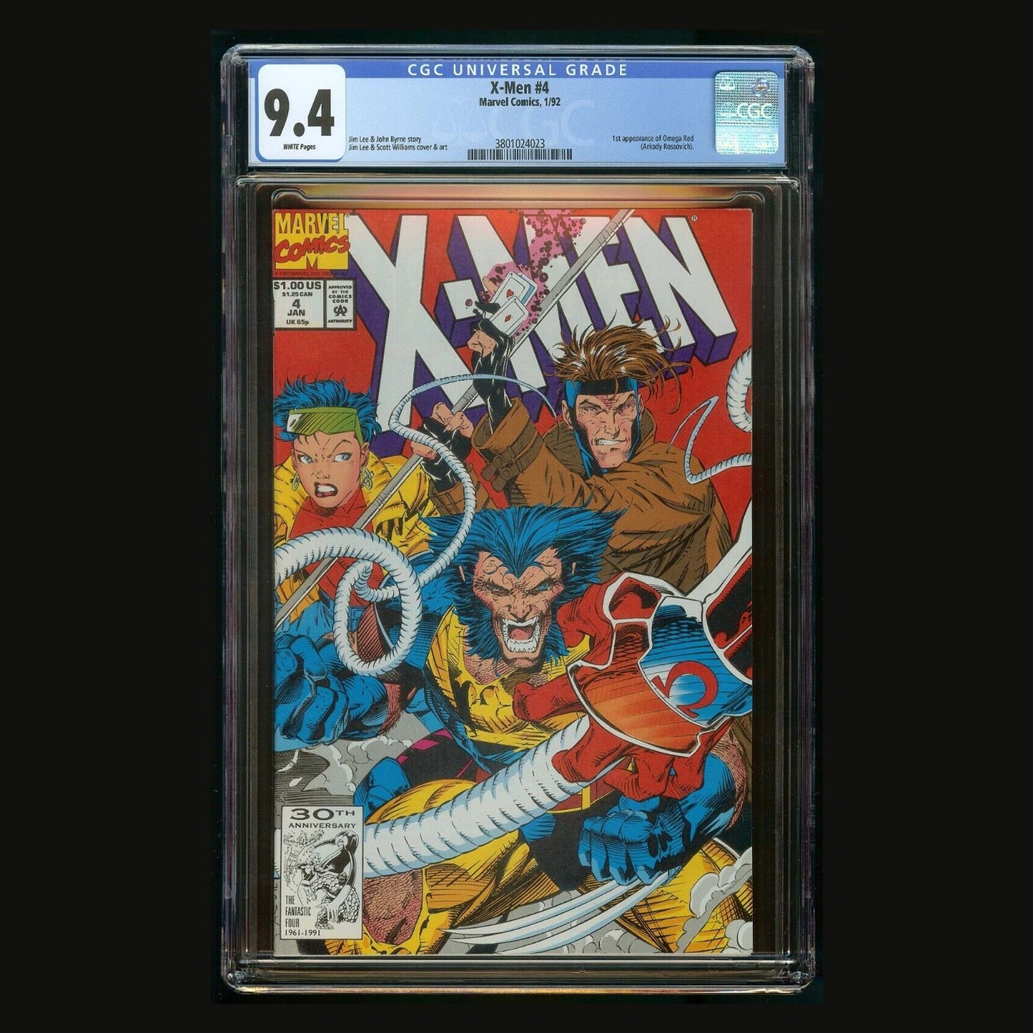 X-Men #4 1991 - CGC 9.4 Custom Label - Wolverine Gambit - Graded