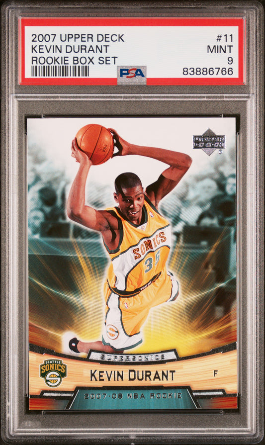 2007-08 Upper Deck NBA Rookie Set - Kevin Durant - 11 - Rookie Card - PSA Graded Card