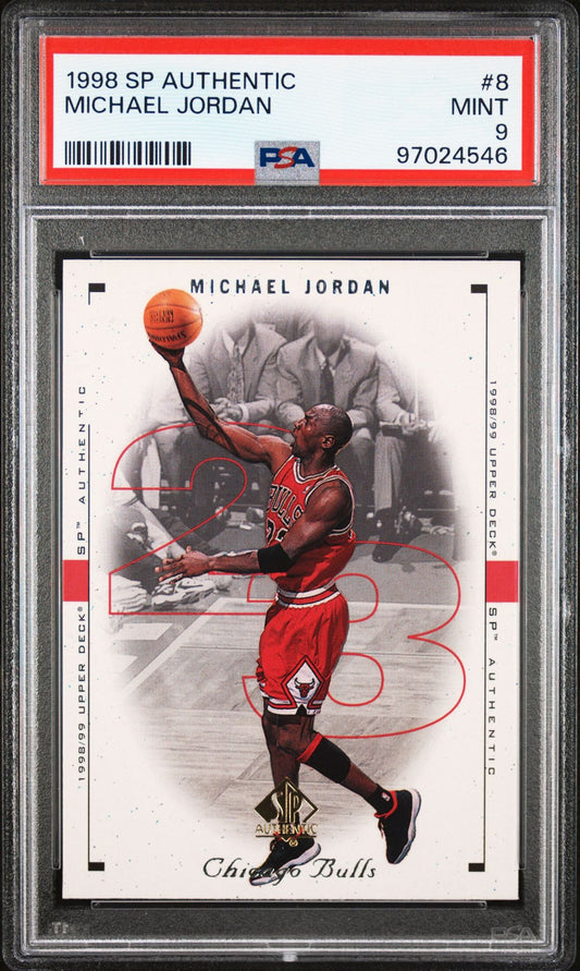 1998 SP Authentic - Micahel Jordan - #8 - PSA Graded Card