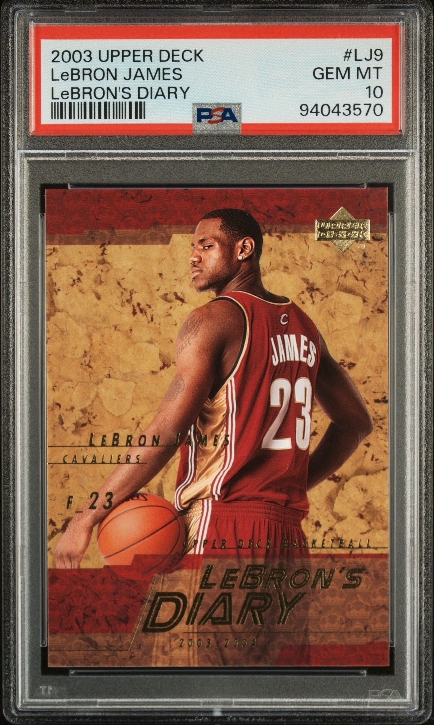 2003-04 Upper Deck - Lebron's Diary - LeBron James - LJ9 - Rookie Card - PSA Graded Card